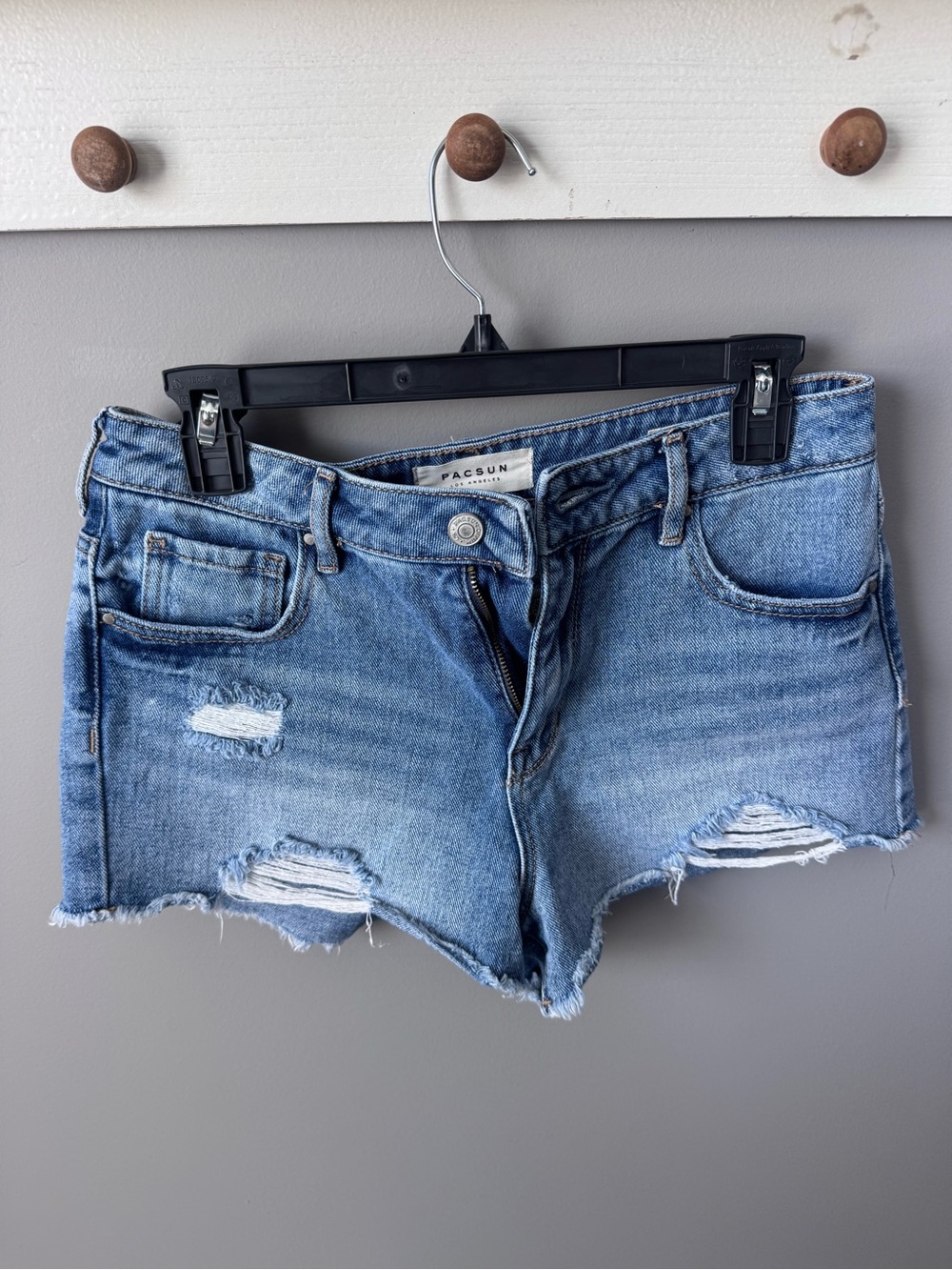 PacSun High Rise Festival Distressed Denim Shorts Size 28